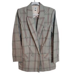 Cabi Sleuth Blazer Women's Size 8 Gray Plaid Relaxed Fit Preppy‎ Office Career